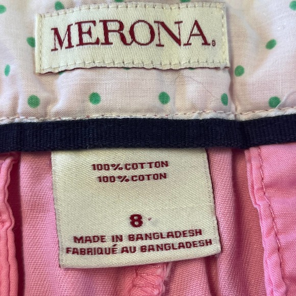 Merona Chino Shorts Womens Size 8 Bubblegum Pink Cotton Flat Front Pockets - Picture 3 of 10